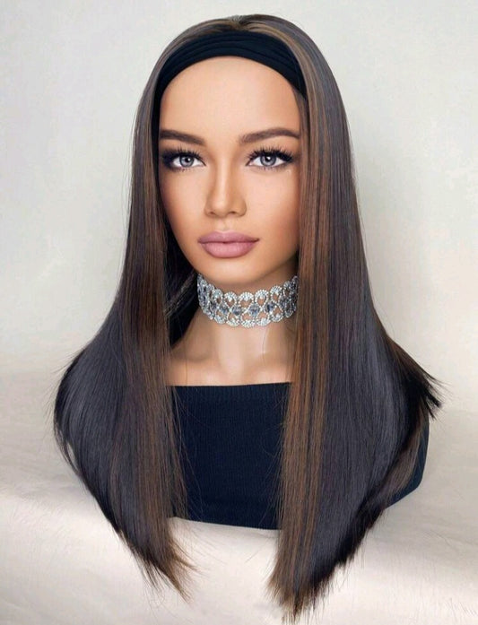 Straight Long Bob Headband Wig