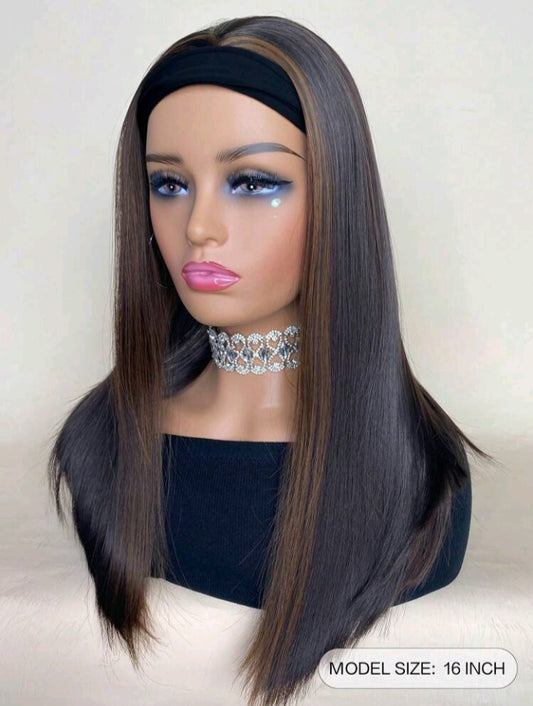 Straight Long Bob Headband Wig